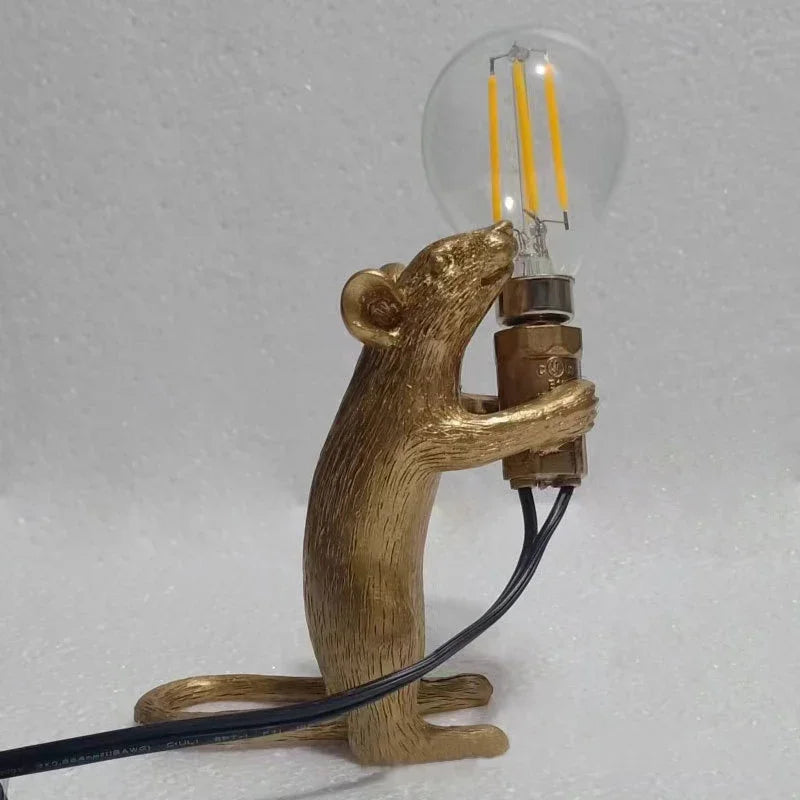 Nordic Cartoon Mouse Resin Night Lamp