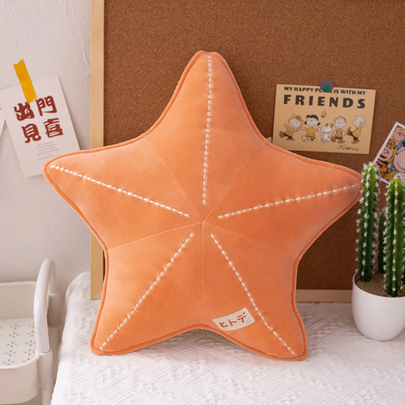 Super Soft Starfish Seashell Pillow